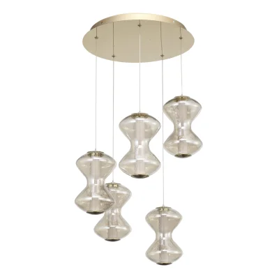 Светильник подвесной ST-Luce золото/коньячный LED 1*28W 3000K SPINE_2