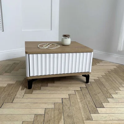 Стол-консоль SHTABE ROYAL 5001 эко, Белый-Дуб Сантана-Черный_5