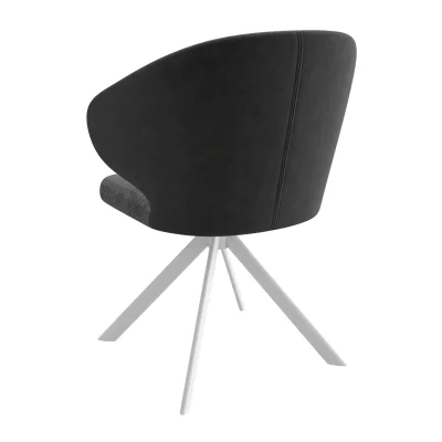 Стул ROBERT-R 360, g22 GRAPHITE шенилл lux - GRAPHITE замша lux\белый_2