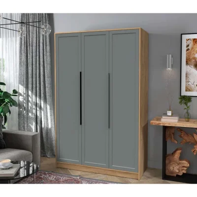 Шкаф КОНЦЕПТ Тренд КТ-Ш3, к.Дуб золото/ф.Серый  (В2128хШ1360хГ547мм)_2