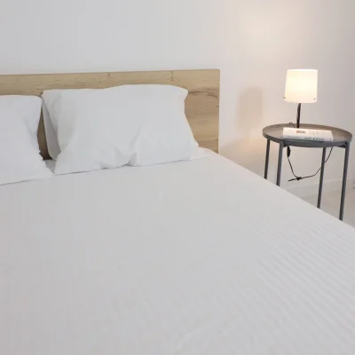 Простыня 150*215см Белый,  премиум сатин-страйп_6