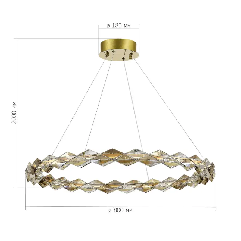Люстра подвесная ST-Luce Золотой/Прозрачный,Янтарный LED 1*30W 3000K DIAMANTA_preview_4