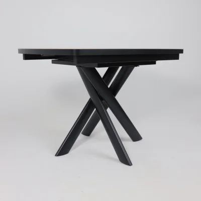 Стол LEONEL-110, раздвижной 110(145)х80, COROLLA WHITE GLOSS ST CER/Черный_7