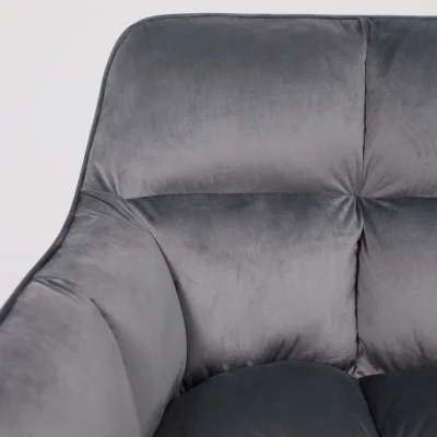 Кресло VIRGINIA, поворотное, велюр, тем.-серый HCJ-40/черный_15