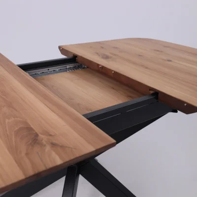 СТОЛЕШНИЦА раздвижная ВЕЙВ + ПОДСТОЛЬЕ КСЕ/Р-80 дуб натуральный/черный  (1200(1600)/800/750)_13