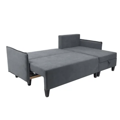 Диван-кровать угловой Туули КП Prince Ash, серый (черные опоры)_8