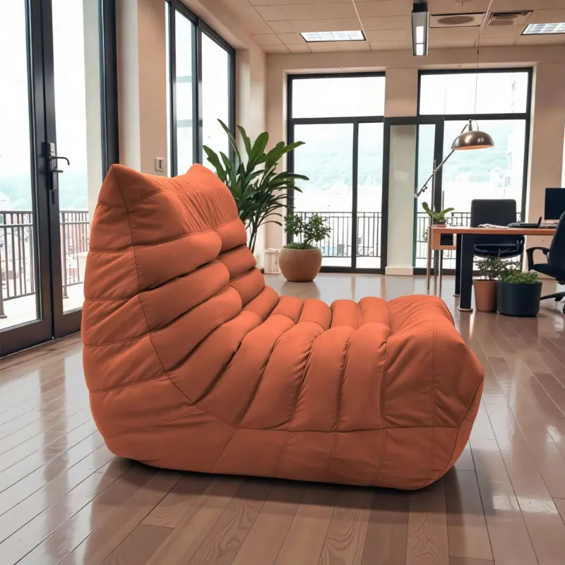 Бескаркасное кресло Француз BeanBag 90*45 / микровелюр, Морковь_preview_2