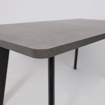 Стол LEON LUX RADIAL-160, раздвижной 160(205)х90, Дымчатая керамика/Чёрный_9