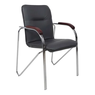 Кресло SAMBA AKS-1 Pegasso темно-серый, подлокотники дерево темное фотография