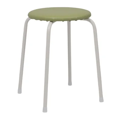 Табурет круглый "Пенек легкий 180", с ЛДСП, оливковый/белый фотография