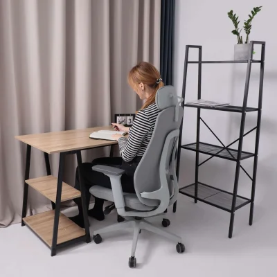 Кресло поворотное VORTEX, серая ткань/белый полиамид, коллекция AKSPRIME_13