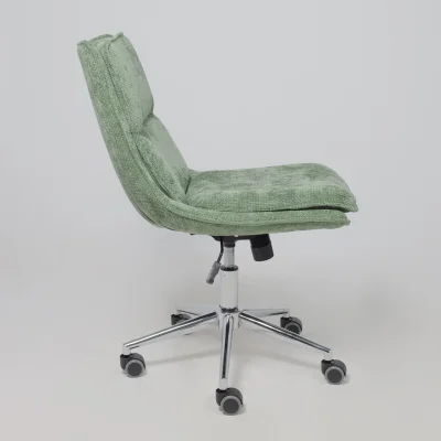 Кресло LOLA, зеленая рогожка GY91-14/хром_12