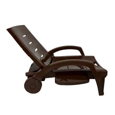 Шезлонг складной на колесах, шоколадный_6