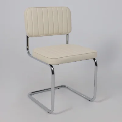 Кресло СЛАВИЯ Люкс, Pegaso крем экокожа/хром_3