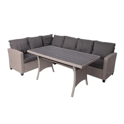 Комплект садовой мебели ROSEWOOD (диван 2шт, стол 1шт), серый фотография