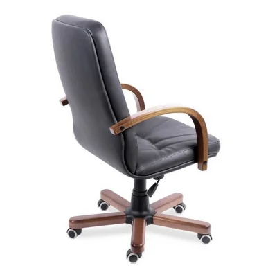 Кресло Менеджер экстра (орех темный) кожа (черная) мультиблок_4