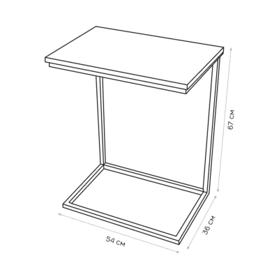 Стол журнальный HAWK DD, дуб мореный/черный_8