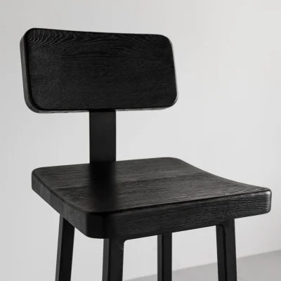 Стул полубарный со спинкой Лофт Halls-MS65 черный дуб_9