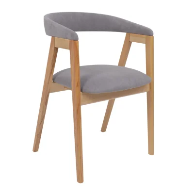 Кресло ЛОНДОН, серый микровелюр D Simple 27/светлый бук фотография