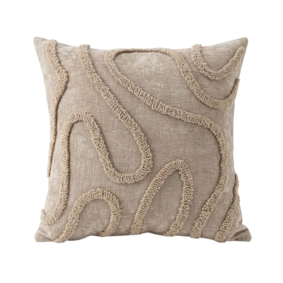 Подушка декоративная МАТЕХ TUFTED LINES 45*45*10. Цвет кофейный, арт. 67-610 фотография