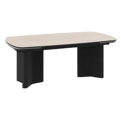 Стол RICHARD SLIDE-200, раздвижной 200(280)*110, BAYONA IVORY PREMIUM CER/Черный фотография