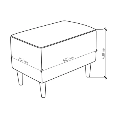 Пуф Тайвас Prince ash, серый (черные опоры)_4