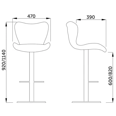 Стул барный LORA, светло-серая ткань/хром_7