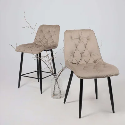 Стул барный VITO, бежевый велюр HLR-08/черный_9