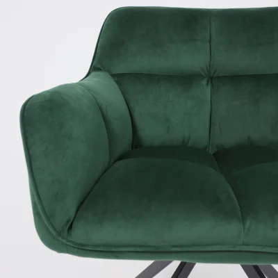 Кресло VIRGINIA, поворотное, темно-зеленый велюр HCJ-19/черный_10