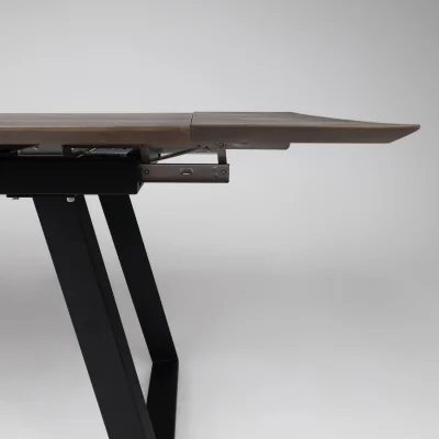 Стол САНГАЙ раздвижной, 136(196)*80*80, дуб галифакс табак / черный (ПрР-7 DSW (02) ТрН/Р-80)_15