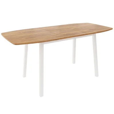 Стол ЛИОН раздвижной, 120(152)*70, Дуб/Белый_3