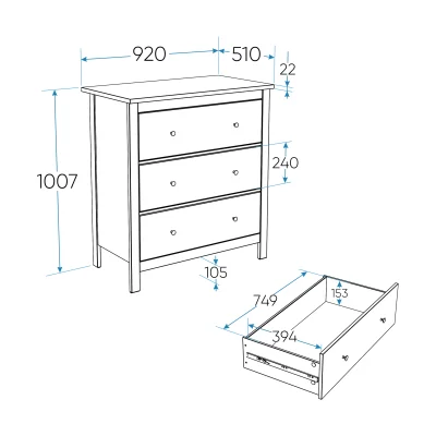 Комод САГА 3 ящика, серый/ясень (2.08.02.020.15 RU)_4