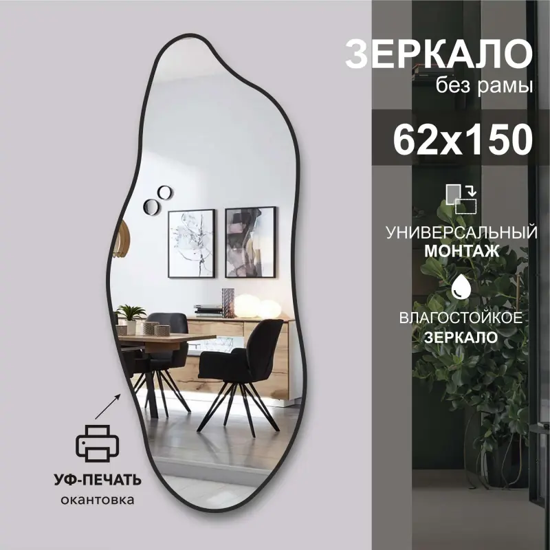1500*620 зеркало с шлиф.кромкой и УФ-печатью (черный), Д-114_preview_2