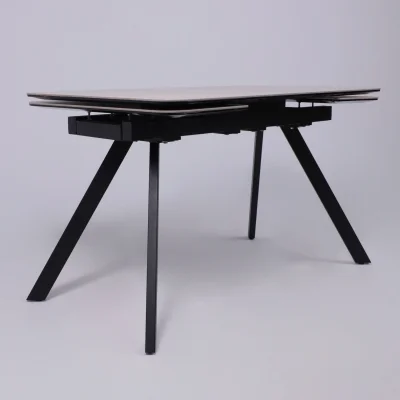 Стол ЛЕОН NEW , керамика 1 кат. 1200(1840)*800, Камень слоновая кость Bayona Ivory/Черный матовый_8