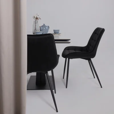 Стол AV 2119, МДФ+керамика, раздвижной 1200 (1800)*800 белый, глянцевый CARLA LARKIN /черный_4