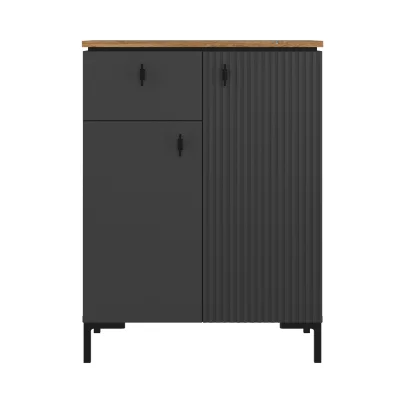 Н.м. "SAN GIMIGNANO" тумба KOM2D1S, к.Антрацитовый+Дуб нокс/ф.Антрацитовый+Готика_2