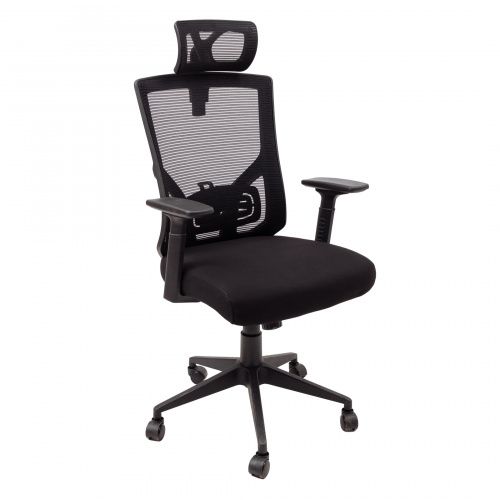 Компьютерные кресла - Кресло поворотное NORMAN, ткань/сетка, черный