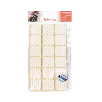 Подкладка самоприлипающая фетровая прорезиненная 25 х 25мм (1упак.=18шт), белая, Folmag_2