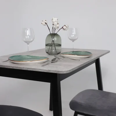 Стол TIRK RADIAL-110, раздвижной 110(142)х70, Серый сланец/Чёрный_12