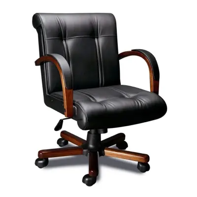 Кресло PARIS В Laguna (орех темный) экокожа (черная), мультиблок фотография