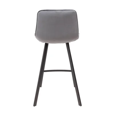 Стул барный LEROS, (серый велюр HLR-21/черный)_4