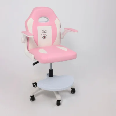 Кресло рабочее, поворотное JASMINE, white, розовый, ECONOM_22