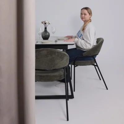 Кресло AV 350, изумрудный шенилл Римини 09/черный_2