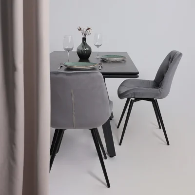 Стол AV 2122, МДФ+керамика, раздвижной 1400 (2000)*850 черный, матовый SHAKESPEARE/черный_4