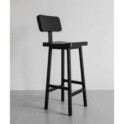 Стул полубарный со спинкой Лофт Halls-MS65 черный дуб_8