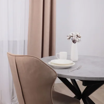 Комплект штор "Канвас" 1,5+1,5х2,5м  на люверсах, цвет латте (арт.906-10)_3