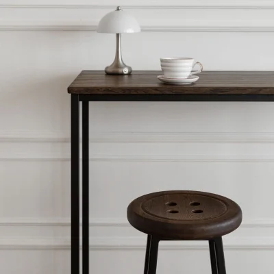 Стул полубарный BUTTON-65 мореный/черный_6