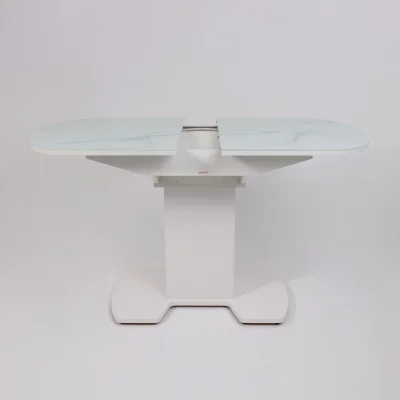 Стол КОРСИКА, фотопечать 1200(1515)*800, Мрамор белый 2/Белый матовый_19