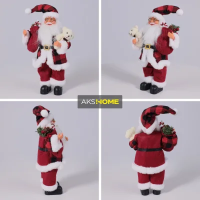 Интерьерное украшение "Санта-Клаус с мишкой", 30см (RY-149)_3