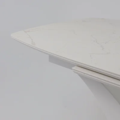 Стол НОТР ДАМ MODERNE, керамика 2 кат. 1400(1800)*850, Камень белый Calacata vagli/Белый Муар_16